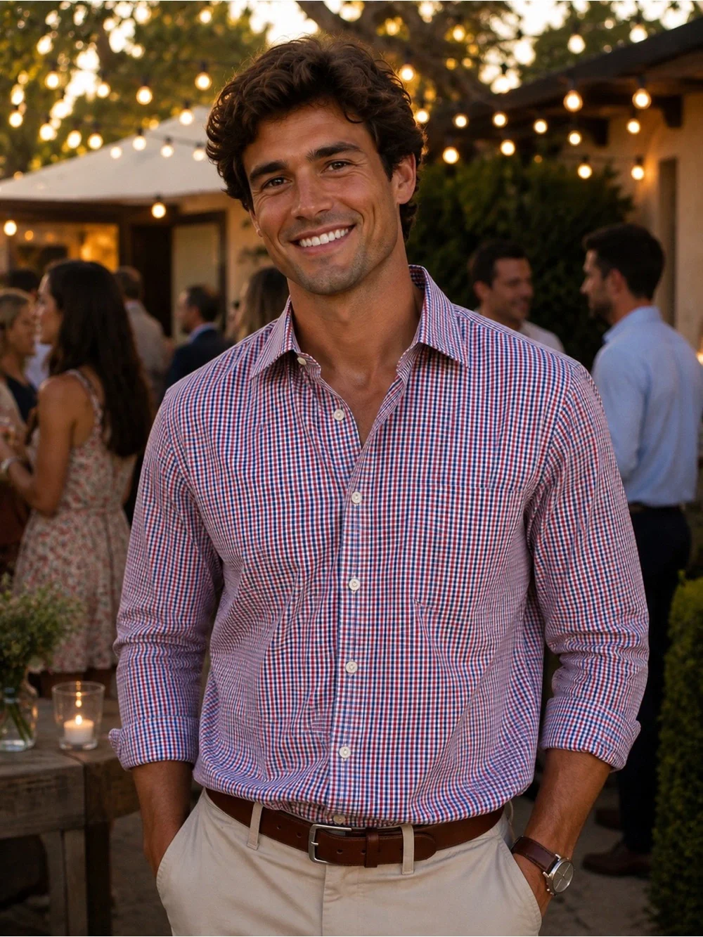 J. Crew Thompson Shirtings Red and Blue Gingham Button-Down Shirt